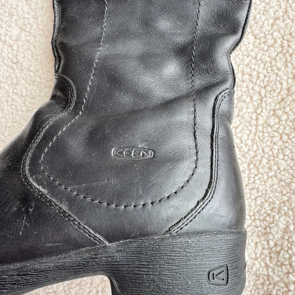 Keen Tyretread Black Leather Tall Boots - Picture 2 of 9